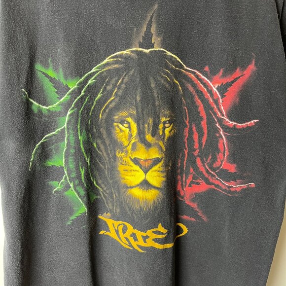 ODM Lion Graphic Tee T Shirt Vintage Y2K Large L Black Graphic - Picture 5 of 16